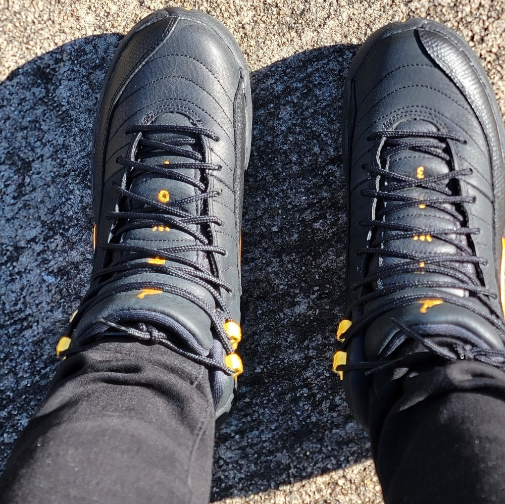 Women's Black and Gold Air Jordan Retro 12